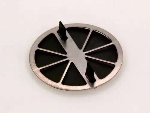 BOSCH Membranteller aus Metall mit mehreren Kammern und zwei Halterungen, geeignet für technische Anwendungen.